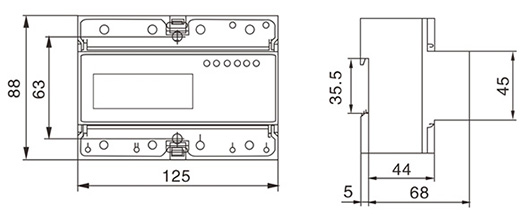 DT(S)S238-7 M three phase din rail type watt hour meter (D3705)